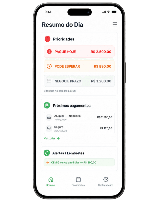 Mensagem de controle pelo WhatsApp no Negócio Esperto